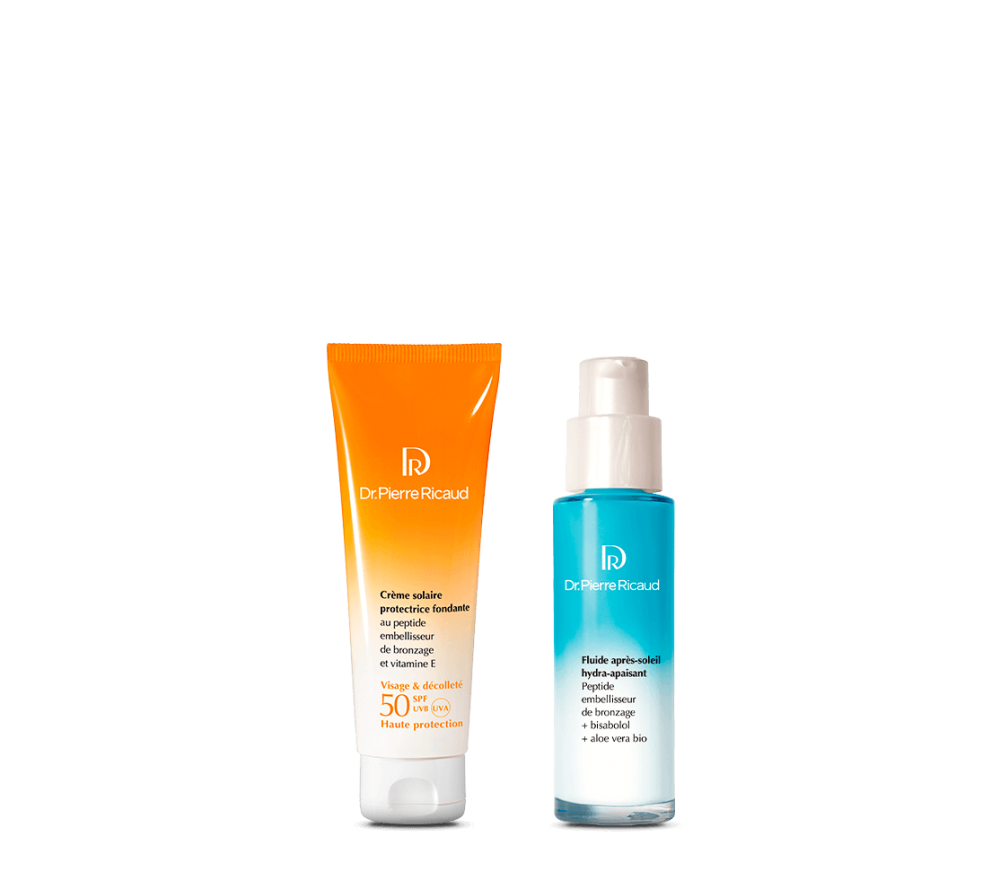 Duo crème solaire SPF50 et fluide après-soleil visage