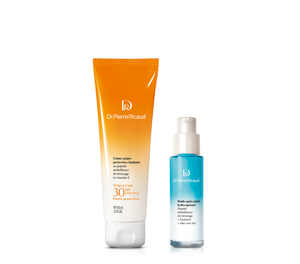 Duo crème solaire SPF30 et fluide après-soleil visage 